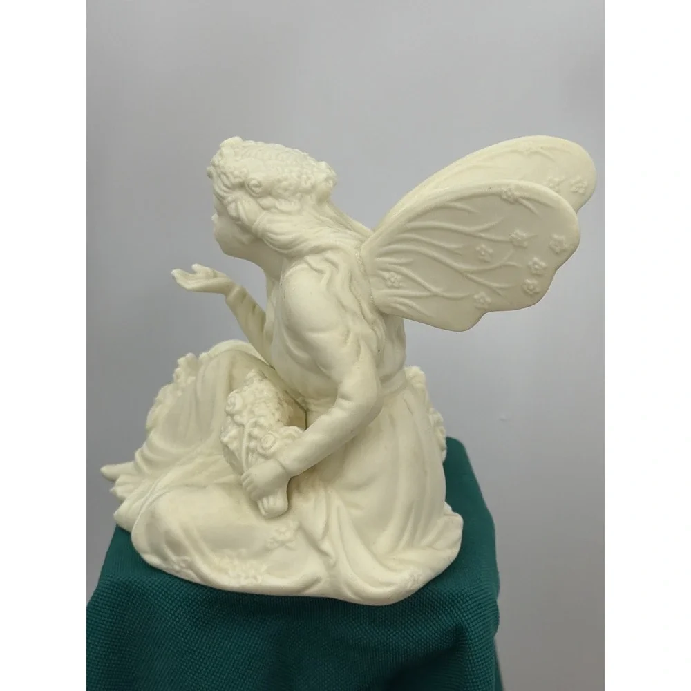 PartyLite Garden Fairy Candle Holder White Bisque Porcelain Rose Votive P7266